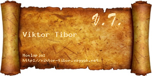 Viktor Tibor névjegykártya